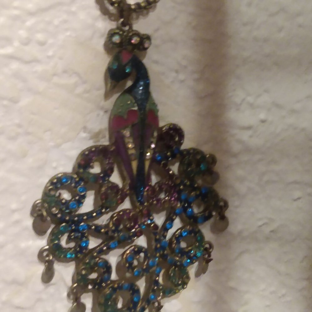 Betsy Johnson peacock necklace